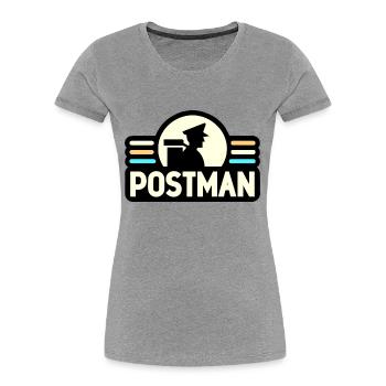 Postbote - Frauen Premium Bio T-Shirt - Grau meliert - Vorne - Mia (176cm)