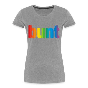 bunt - Frauen Premium Bio T-Shirt - Grau meliert - Vorne - Mia (176cm)