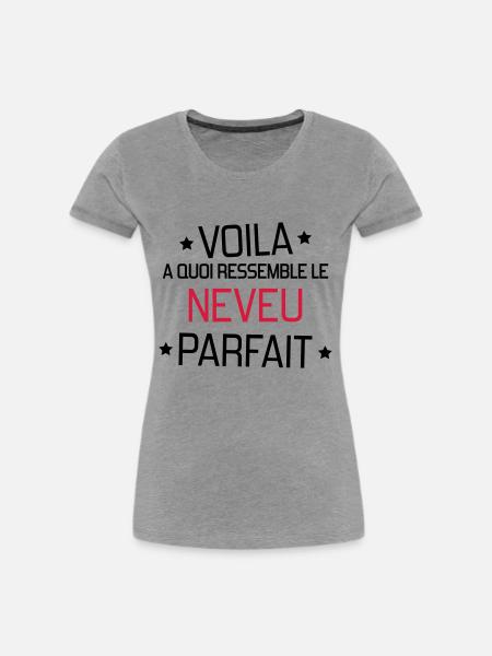 Nichte / Neffe / Onkel / Tante - Frauen Premium Bio T-Shirt - Grau meliert