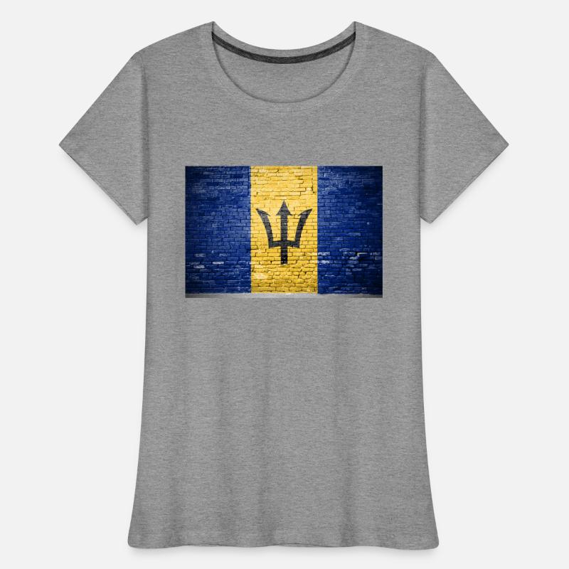 Drapeau de la Barbade Graffiti sur mur de briques T-shirt bio Premium Femme
