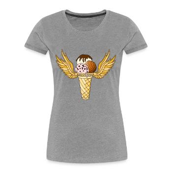 Eis - Frauen Premium Bio T-Shirt - Grau meliert - Vorne - Mia (176cm)