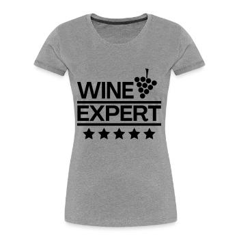 Wine Expert Sommelier - Women's Premium Organic T-Shirt - heather grey - Front - Mia (176cm)