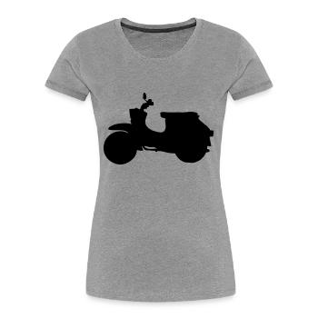 avaler profil - T-shirt bio Premium Femme - gris chiné - Devant - Mia (176cm)