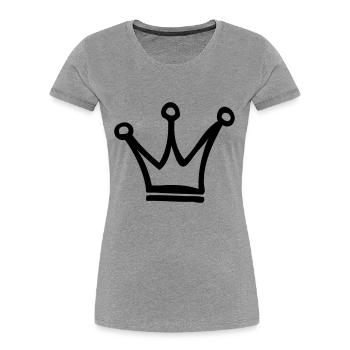 Krone - Frauen Premium Bio T-Shirt - Grau meliert - Vorne - Mia (176cm)