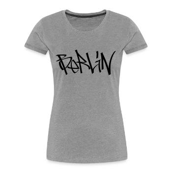 Berlin - Frauen Premium Bio T-Shirt - Grau meliert - Vorne - Mia (176cm)