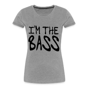 the Bass - Frauen Premium Bio T-Shirt - Grau meliert - Vorne - Mia (176cm)