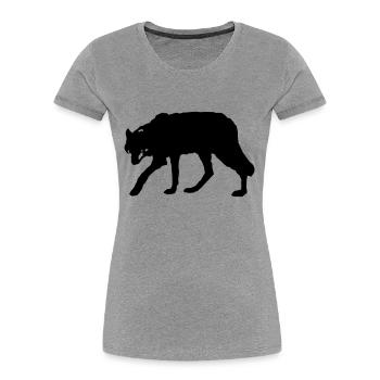 wolf_2 - Frauen Premium Bio T-Shirt - Grau meliert - Vorne - Mia (176cm)