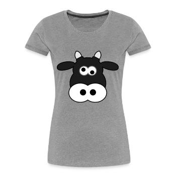 cow258 - Frauen Premium Bio T-Shirt - Grau meliert - Vorne - Mia (176cm)