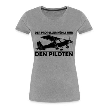 C42 Ultraleichtflugzeug Geschenk - Frauen Premium Bio T-Shirt - Grau meliert - Vorne - Mia (176cm)