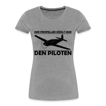 Mooney Motorflugzeug Geschenk - Frauen Premium Bio T-Shirt - Grau meliert - Vorne - Mia (176cm)