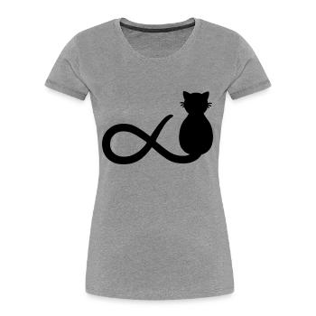 Unendlichkeit Katze - Frauen Premium Bio T-Shirt - Grau meliert - Vorne - Mia (176cm)