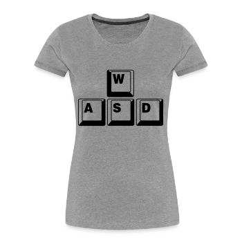 WASD Game Control Key Kombi - Frauen Premium Bio T-Shirt - Grau meliert - Vorne - Mia (176cm)