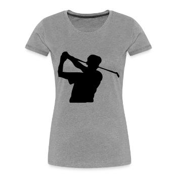 golf - T-shirt bio Premium Femme - gris chiné - Devant - Mia (176cm)