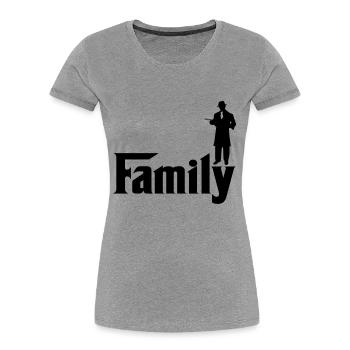 family - Women's Premium Organic T-Shirt - heather grey - Front - Mia (176cm)
