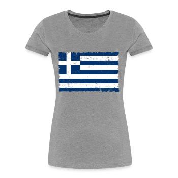 Greece - Women's Premium Organic T-Shirt - heather grey - Front - Mia (176cm)