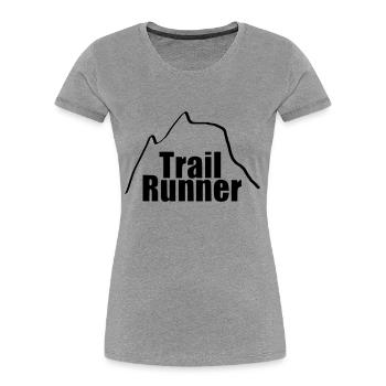Trail runners run runner sports gift - Women's Premium Organic T-Shirt - heather grey - Front - Mia (176cm)