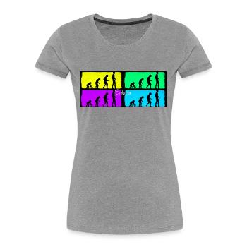 evolution - Women's Premium Organic T-Shirt - heather grey - Front - Mia (176cm)