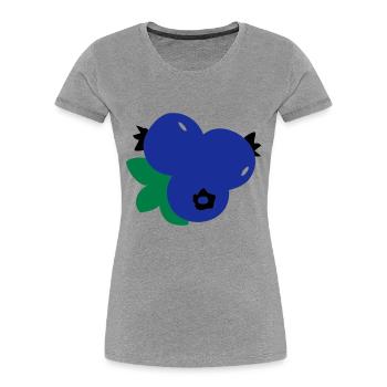 blueberries_fruits - Frauen Premium Bio T-Shirt - Grau meliert - Vorne - Mia (176cm)