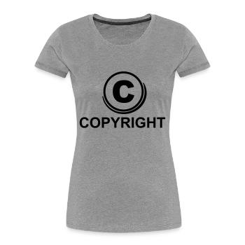 c_copyright_1f1 - Frauen Premium Bio T-Shirt - Grau meliert - Vorne - Mia (176cm)