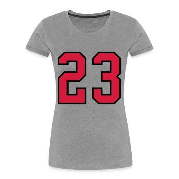 23 sports jersey football number new - Women's Premium Organic T-Shirt - heather grey - Front - Mia (176cm)