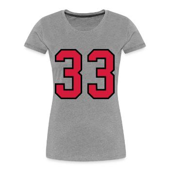33 sports jersey football number new - Women's Premium Organic T-Shirt - heather grey - Front - Mia (176cm)