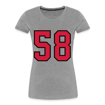 58 sports jersey football number new - Women's Premium Organic T-Shirt - heather grey - Front - Mia (176cm)
