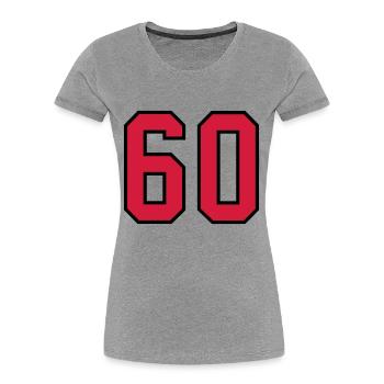 60 sports jersey football number new - Women's Premium Organic T-Shirt - heather grey - Front - Mia (176cm)