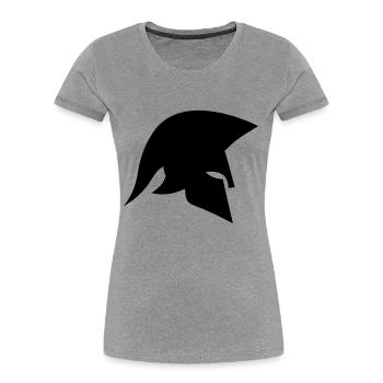 sparta - Frauen Premium Bio T-Shirt - Grau meliert - Vorne - Mia (176cm)