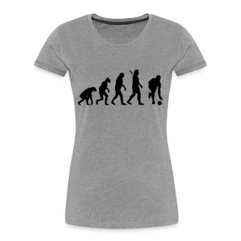 Evolution Kegeln - Frauen Premium Bio T-Shirt - Grau meliert - Vorne - Mia (176cm)