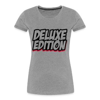 deluxe_edition_002 - Frauen Premium Bio T-Shirt - Grau meliert - Vorne - Mia (176cm)