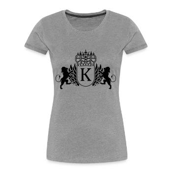k_symbol__king - Frauen Premium Bio T-Shirt - Grau meliert - Vorne - Mia (176cm)