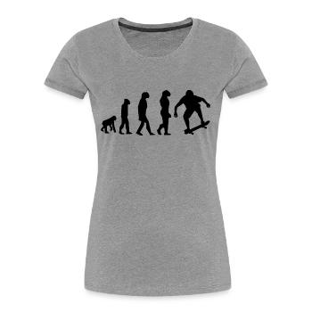 Skate-Evolution - Frauen Premium Bio T-Shirt - Grau meliert - Vorne - Mia (176cm)
