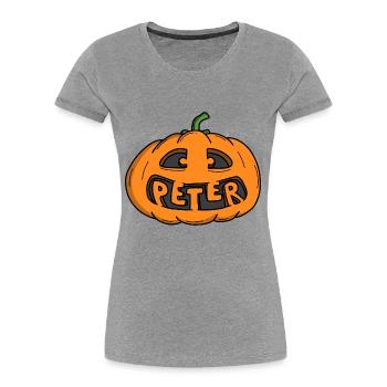Peter Halloween Pumpkin - Women's Premium Organic T-Shirt - heather grey - Front - Mia (176cm)