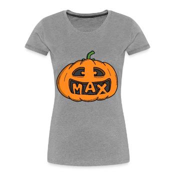 Max Halloween Pumpkin - Women's Premium Organic T-Shirt - heather grey - Front - Mia (176cm)
