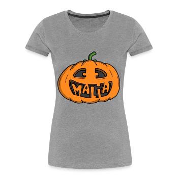 Malia Halloween Kürbis - Frauen Premium Bio T-Shirt - Grau meliert - Vorne - Mia (176cm)