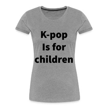 Coréen - T-shirt bio Premium Femme - gris chiné - Devant - Mia (176cm)