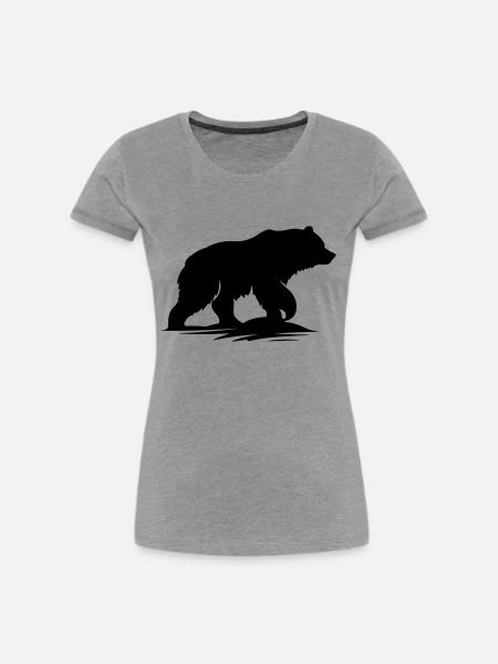 bär - Frauen Premium Bio T-Shirt - Grau meliert