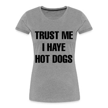 Dog Hund - Women's Premium Organic T-Shirt - heather grey - Front - Mia (176cm)