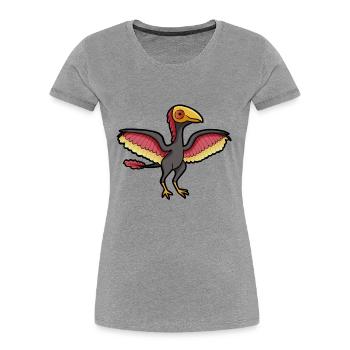 Cute Archaeopteryx, Dino, Dinosaur - Women's Premium Organic T-Shirt - heather grey - Front - Mia (176cm)