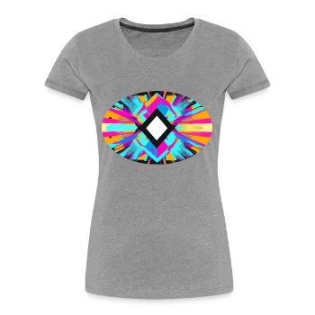 Tous les yeux qui voient - T-shirt bio Premium Femme - gris chiné - Devant - Mia (176cm)