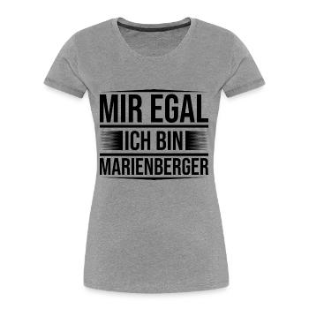 Mir egal Marienberg - Frauen Premium Bio T-Shirt - Grau meliert - Vorne - Mia (176cm)
