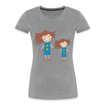Girls big and small - Women's Premium Organic T-Shirt - heather grey - Front - Mia (176cm)