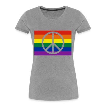 Frieden - Frauen Premium Bio T-Shirt - Grau meliert - Vorne - Mia (176cm)