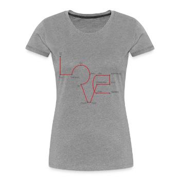 xoxo love you amore Flowers Women Valentine day 14 - Women's Premium Organic T-Shirt - heather grey - Front - Mia (176cm)