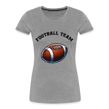 football team - Frauen Premium Bio T-Shirt - Grau meliert - Vorne - Mia (176cm)