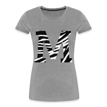 Letter m zebra - Women's Premium Organic T-Shirt - heather grey - Front - Mia (176cm)
