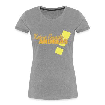 Lustig Andreas - Frauen Premium Bio T-Shirt - Grau meliert - Vorne - Mia (176cm)