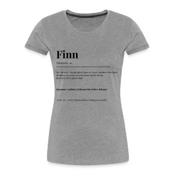 Finn - Frauen Premium Bio T-Shirt - Grau meliert - Vorne - Mia (176cm)