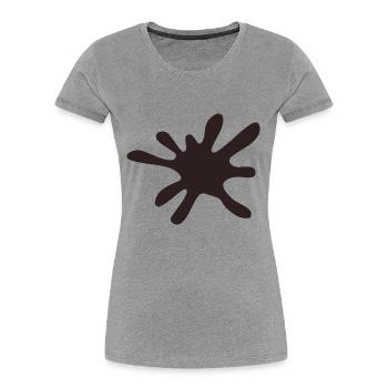 Klecks - Frauen Premium Bio T-Shirt - Grau meliert - Vorne - Mia (176cm)