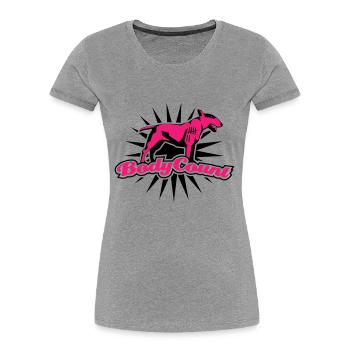BodyCount - Frauen Premium Bio T-Shirt - Grau meliert - Vorne - Mia (176cm)